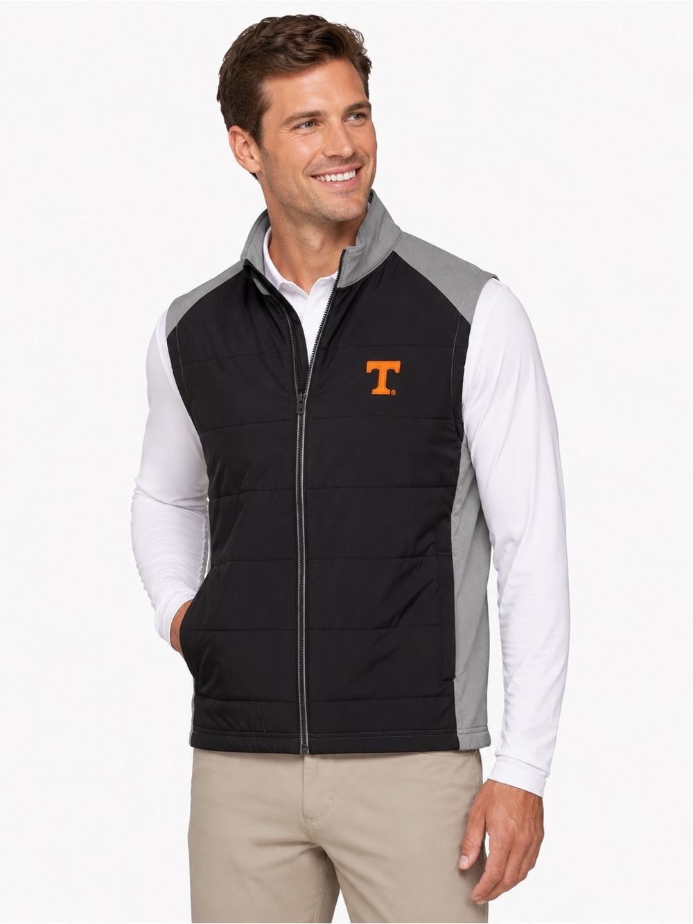 Southern Tide Tennessee Vols Performance Vest Men’s L Black Gray UT